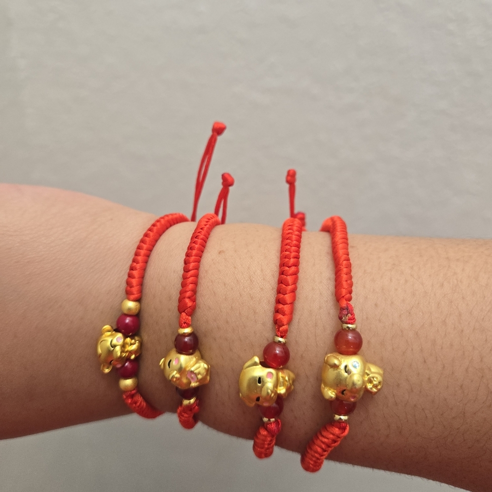 ππ Red and Gold Chinese Zodiac Lucky Charm Bracelet - Picture 8 of 15
